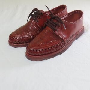 Mexican Artisanal Cognac Lace-Up Huaraches Size 8